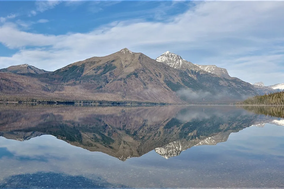 Lake McDonald reflecting the peaks of Glacier National Park.